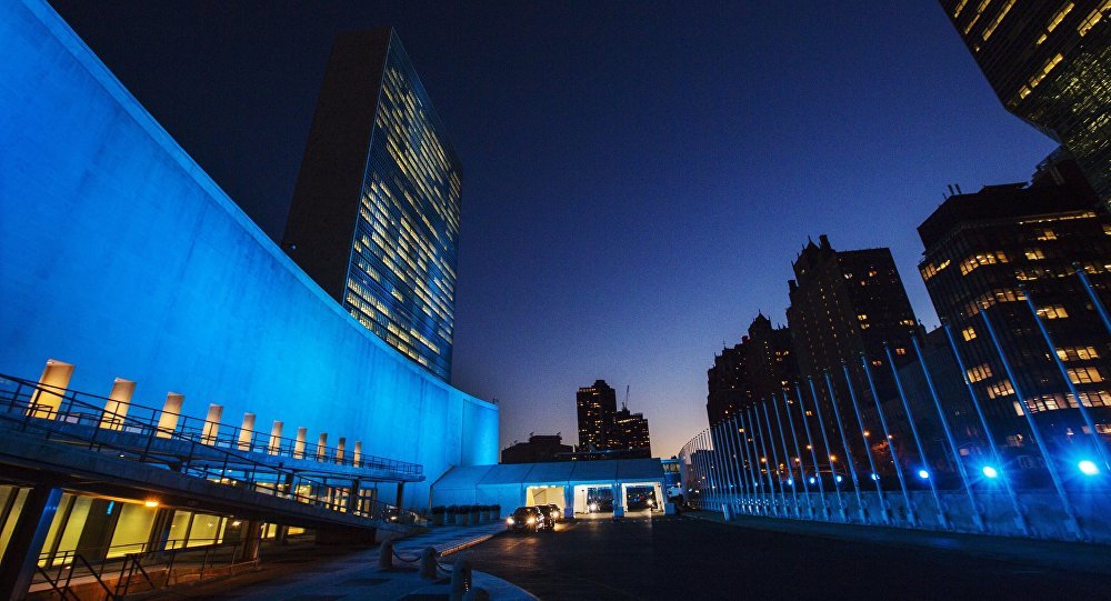 Click to enlarge United Nations building