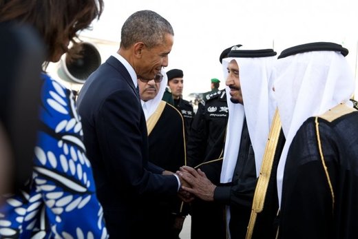 Saudi king salman greets obama