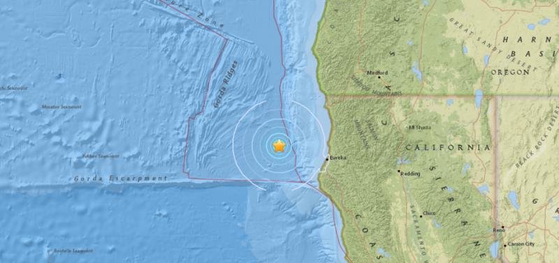 Click to enlarge Eureka earthquake map
