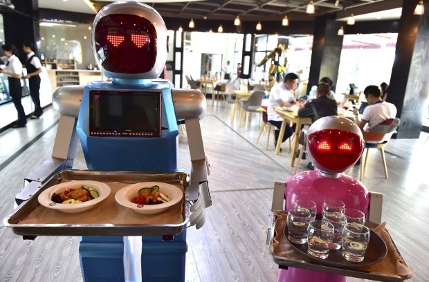 Click to enlarge Robots Xiaolan and Xiaotao