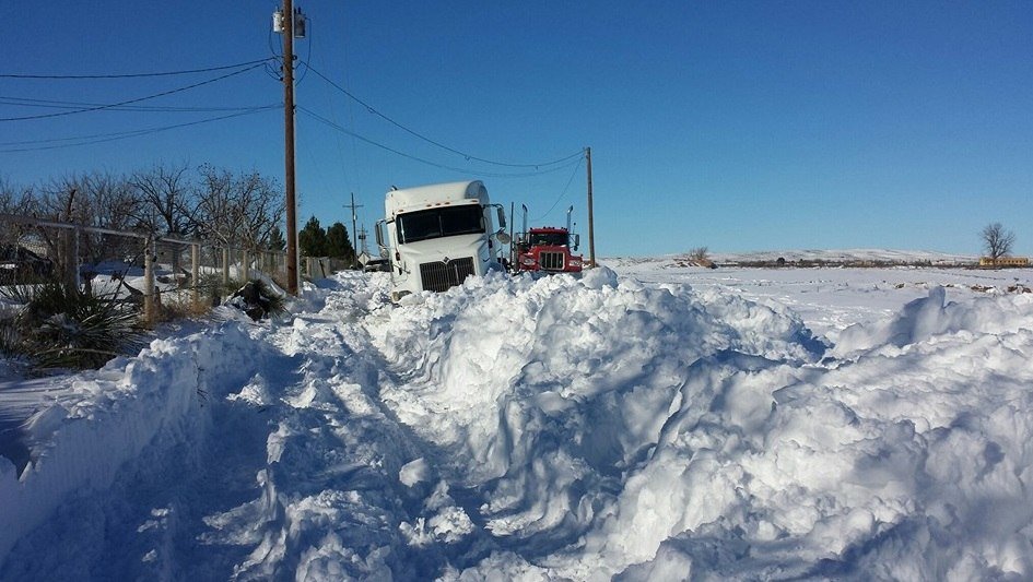 Click to enlarge Snow on road