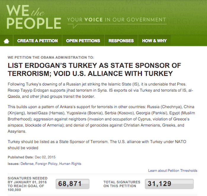 Click to enlarge Petition turkey sponsors terrorism