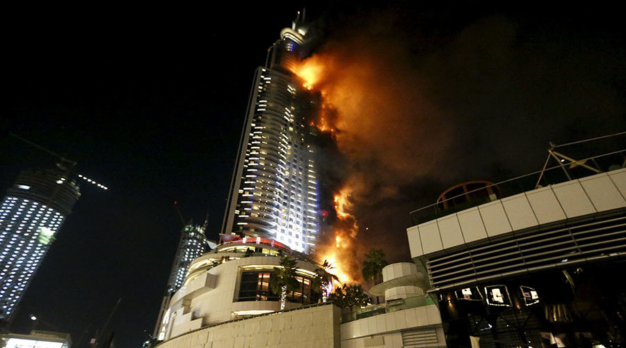 Click to enlarge Dubai hotel fire