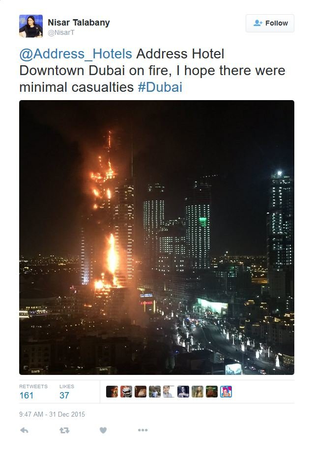 Click to enlarge Dubai hotel fire