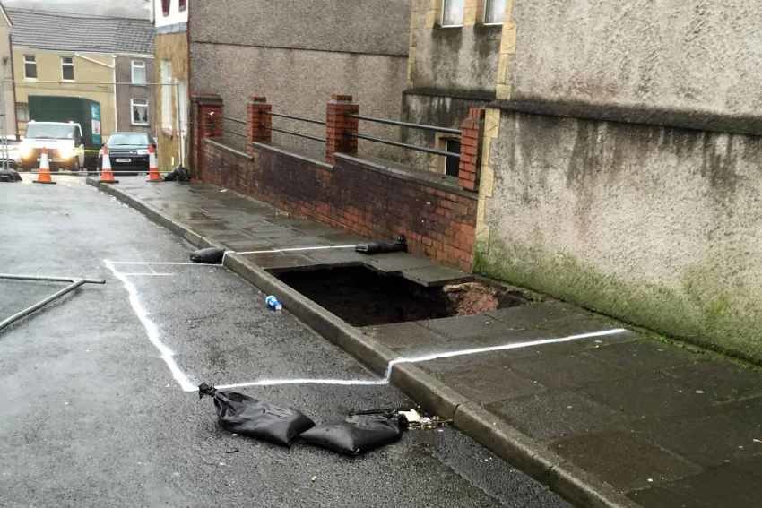 Sinkhole in Wales