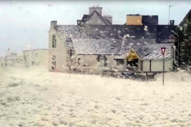 seawater foam covered this town 