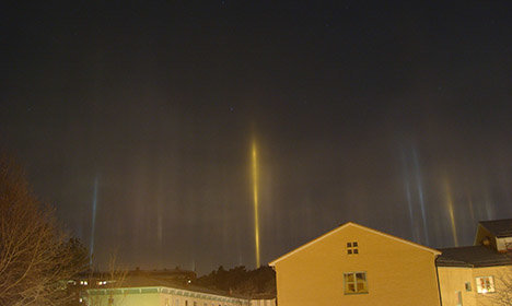 Stockholm light pillars