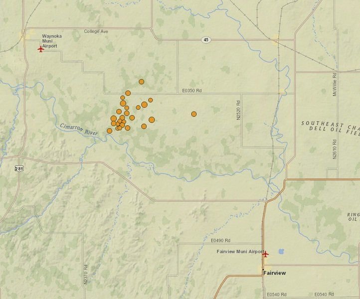 oklahoma earthquake swarm