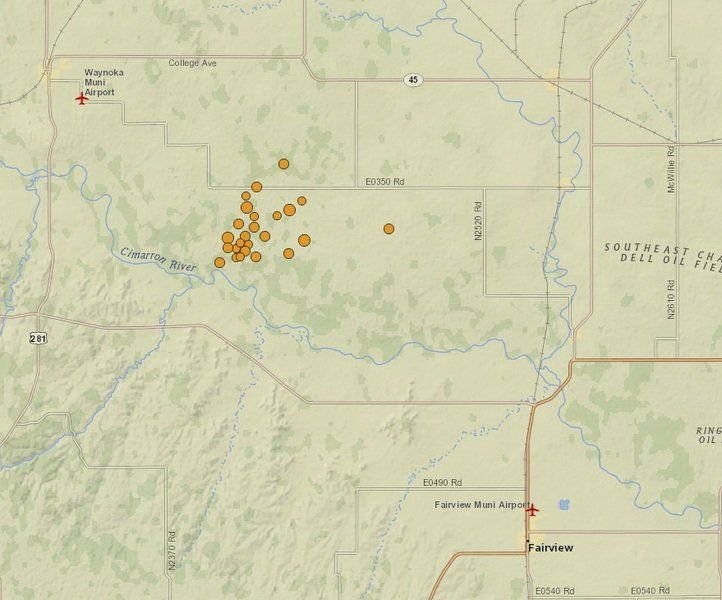 oklahoma earthquake swarm