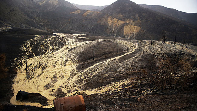 Mudslide and debris