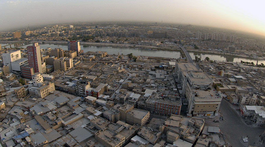 An aerial view of central Baghdad