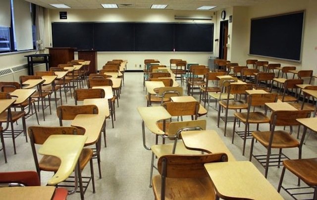 Click to enlarge Empty classroom