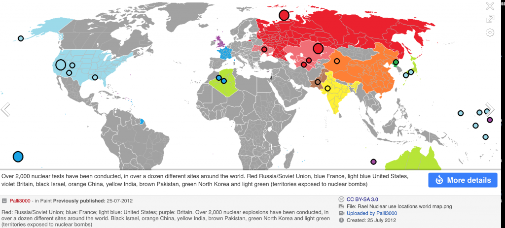 Click to enlarge Nuclear use locations world map