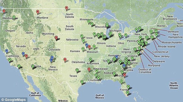 Click to enlarge active US nuclear sites