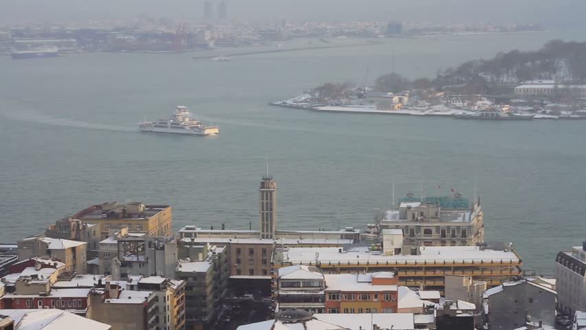 Winter view to Bosphorus, Istanbul