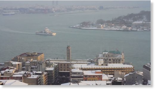 Winter view to Bosphorus, Istanbul