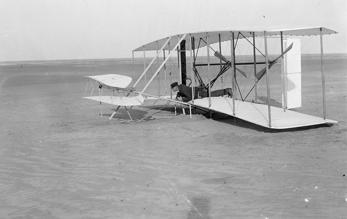 Click to enlarge wright brothers damaged flyer