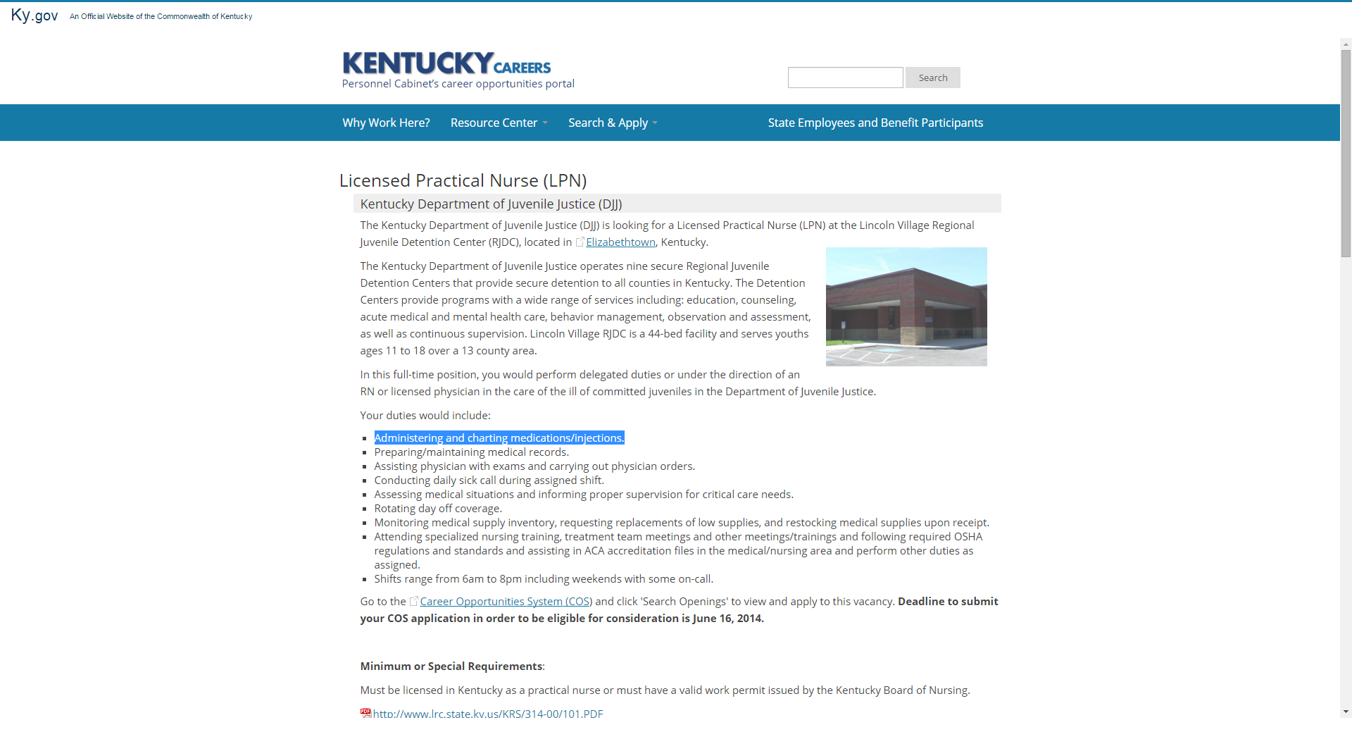 Kentucky, Lincoln Village Detention Center