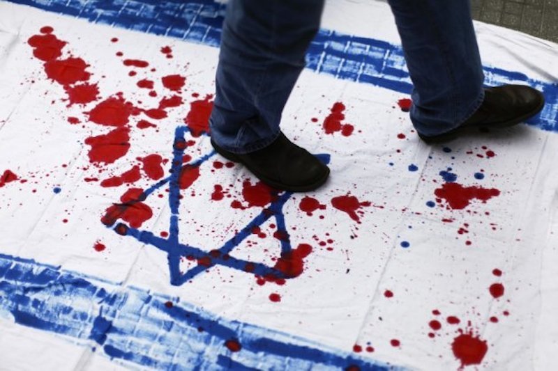blood israeli flag