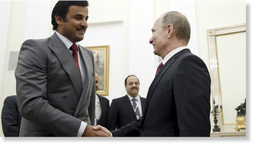 Click to enlarge Emir of Qatar and Putin