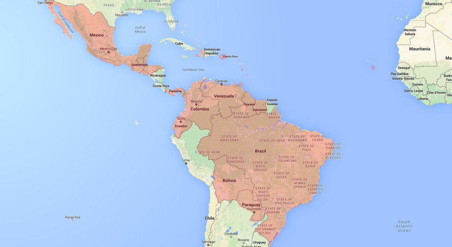 Zika affected countries