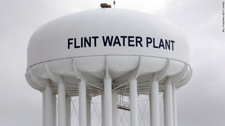 Click to enlarge The Flint Water Plant tower.