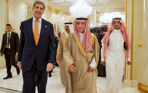 John Kerry and Saudi foreign minister Adel al-Jubeir