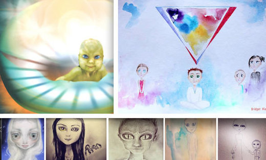 Artwork of alien children