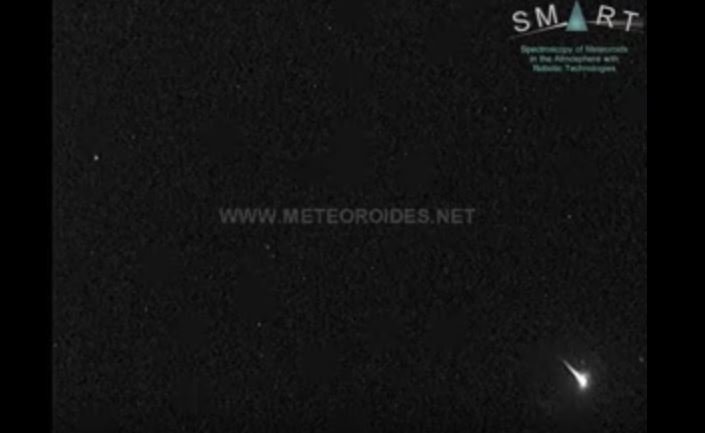 Click to enlarge meteor over the Mediterranean Sea