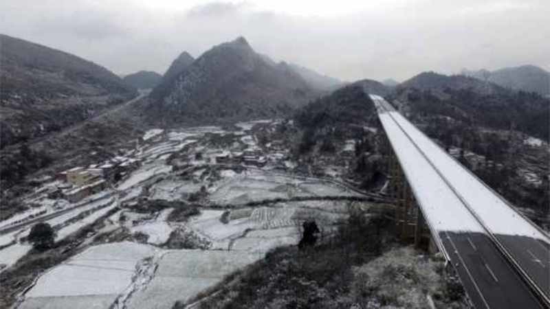 Heavy snow in Taiwan