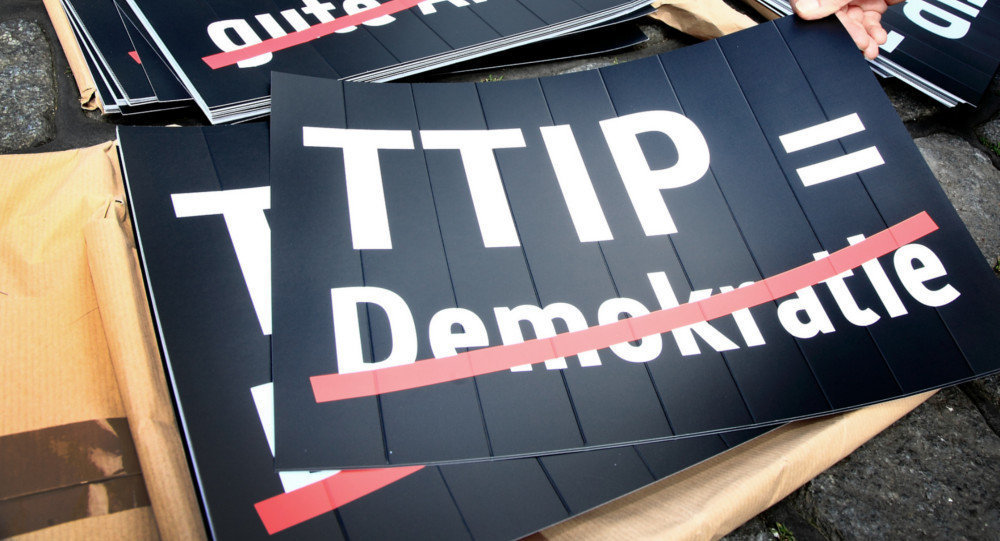 TTIP protest protester