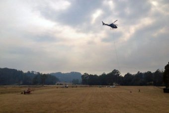 A water-bombing helicopter