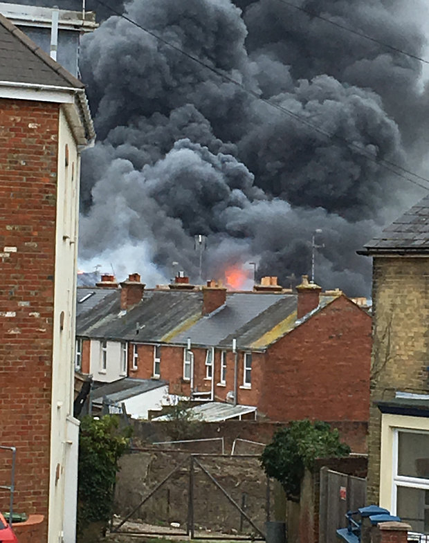 fire at a boatyard on an industrial estate in Cowes.
