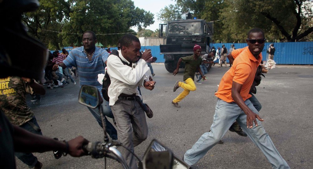 Protesters in Haiti
