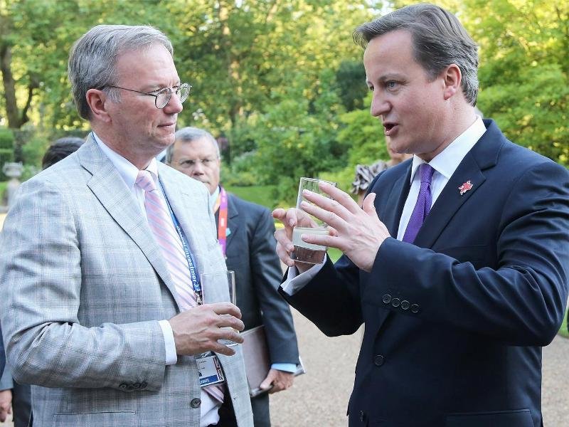Click to enlarge David Cameron and Google’s Eric Schmidt