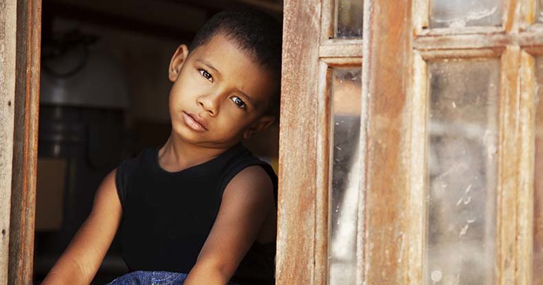 boy in window