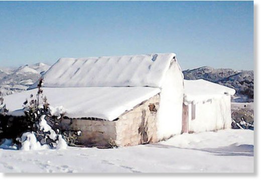 Galeana, Nuevo León, where roofs have been collapsing under the snow.