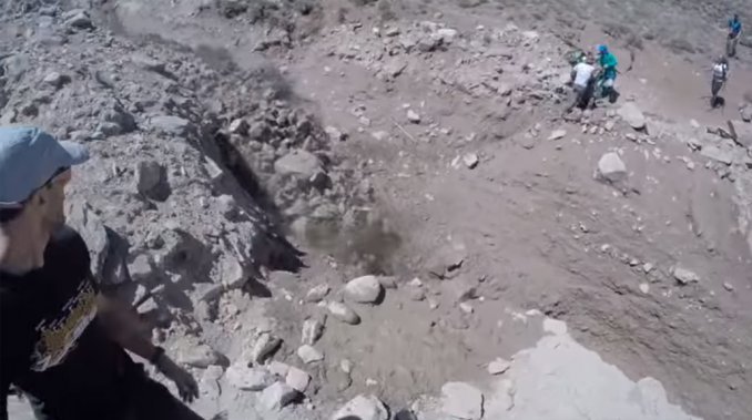 Rockslide surprised hikers on Mount Aconcagua, Argentina.