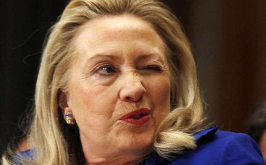Hillary winking