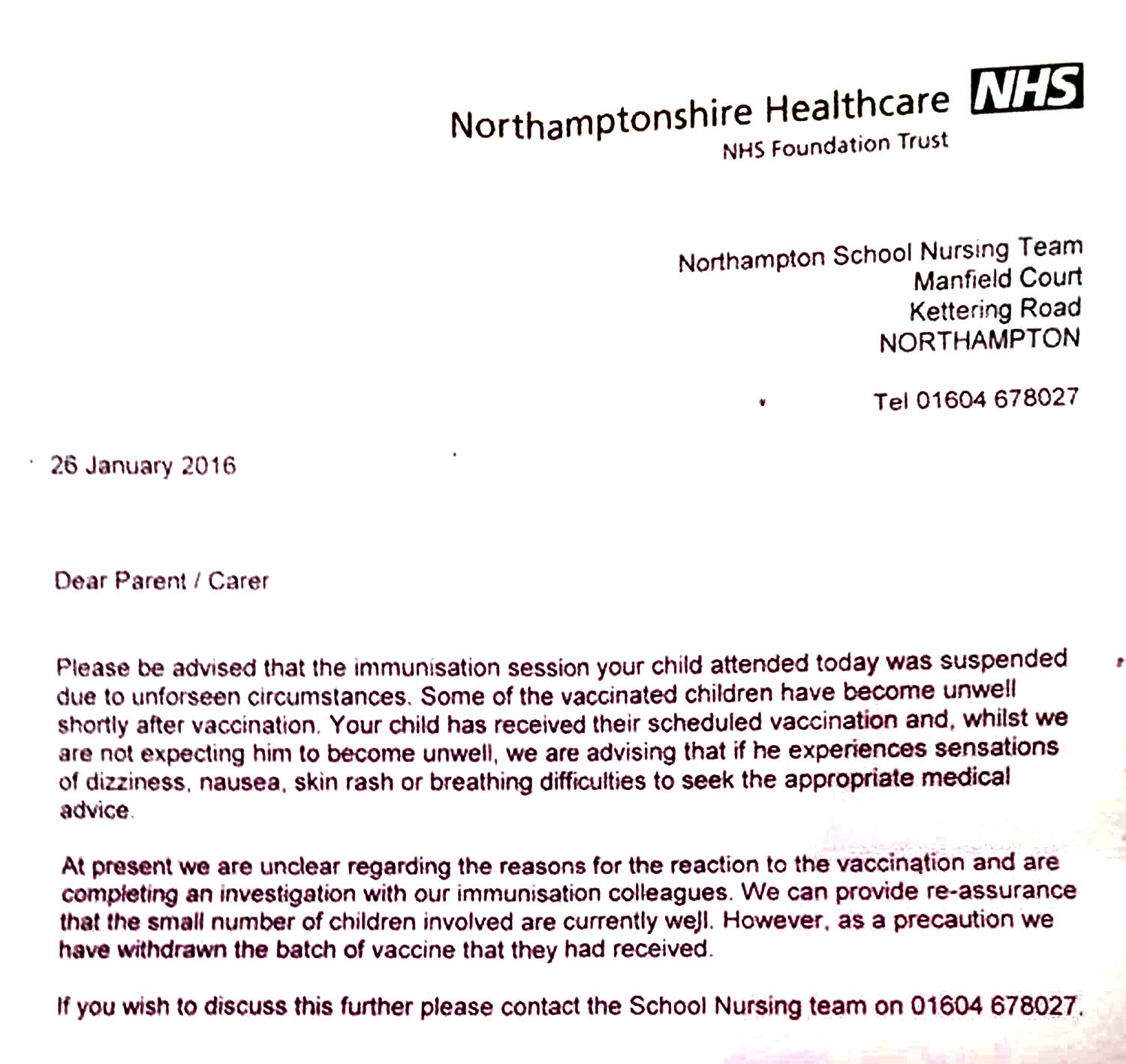 Click to enlarge school vaccine letter