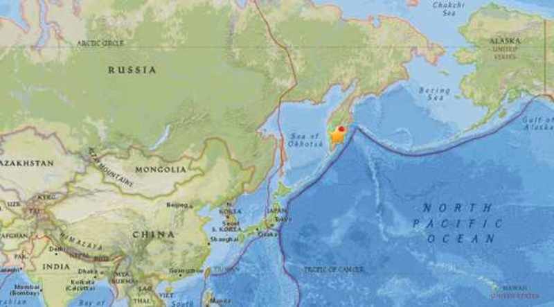 Kamchatka earthquake map