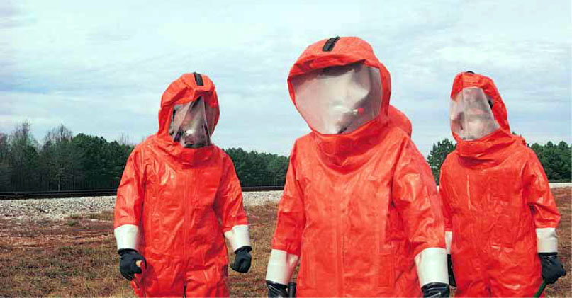 People in hazmat suites