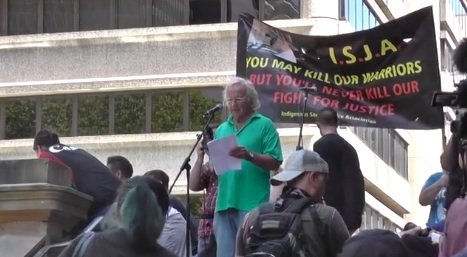 Click to enlarge John Pilger speaking on Invasion Day 2016