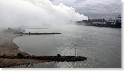 Rhine river Krefeld