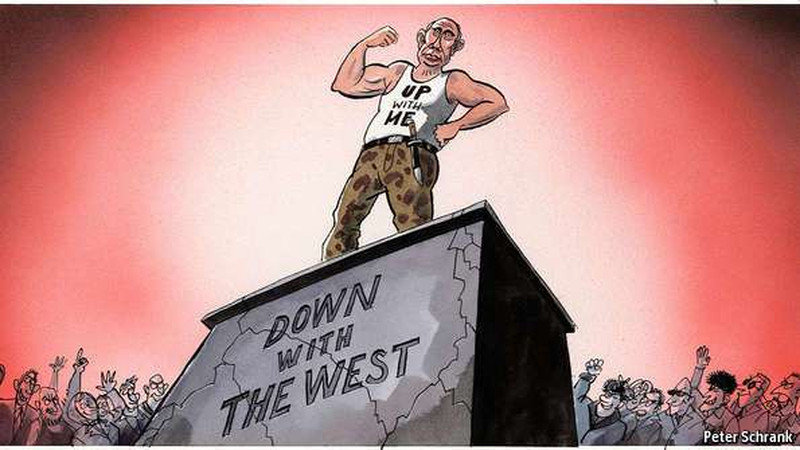 Click to enlarge cartoon putin down with the west