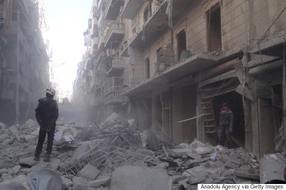 Click to enlarge Aleppo building Rubble