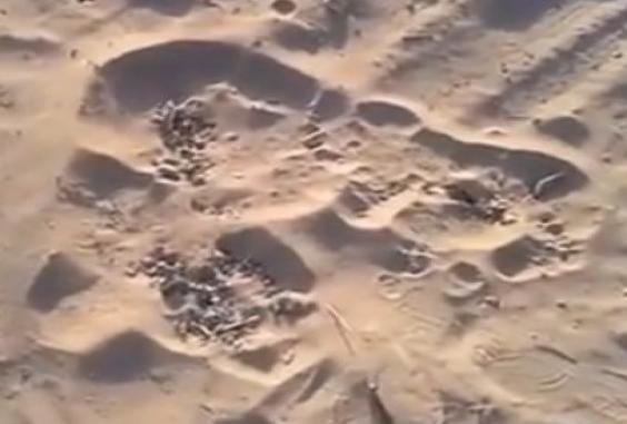Sand bubbling in Gaza.