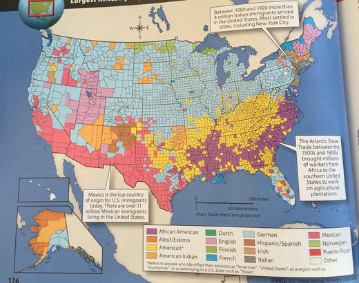 Click to enlarge The page in a McGraw-Hill Education geography textbook that refers to Africans brought to American plantations as “workers,” rather than slaves.