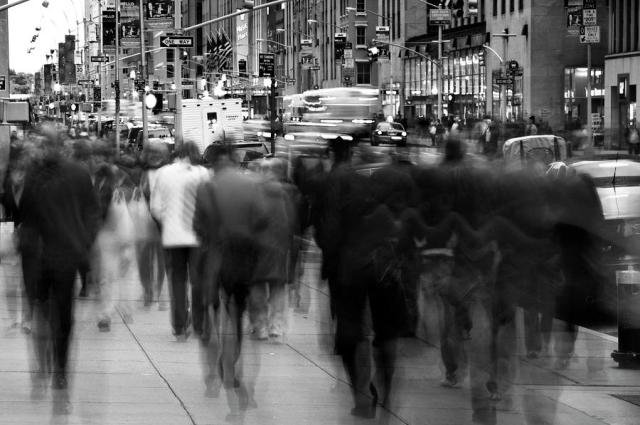 Click to enlarge modern society, busy city street