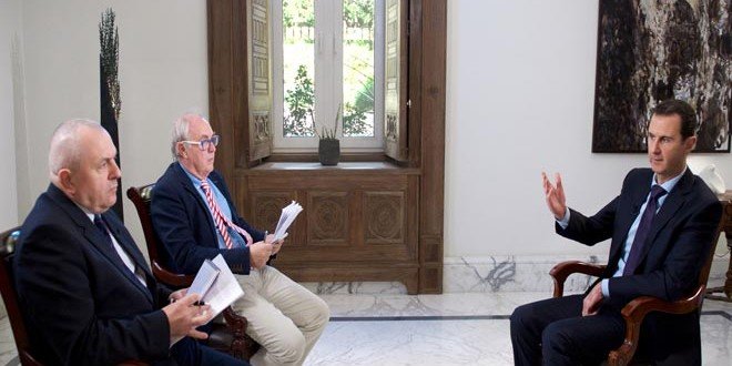 President al-Assad speaks to AFP